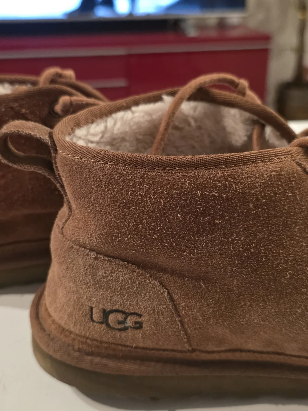 UGG Neumel Mens Brown Suede Shearling Lined Booties
